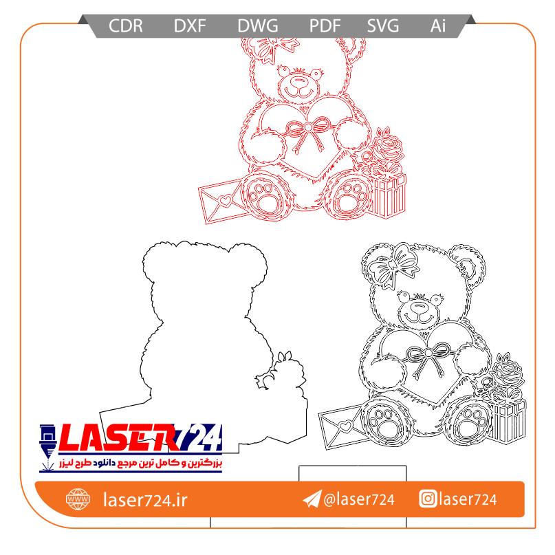 تصویر طرح تندیس خرس ولنتاین (وکتور خرس ولنتاین) #2